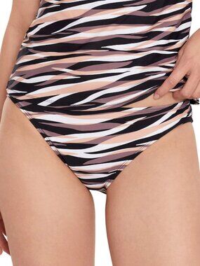 Salt + Cove Size Medium Brown, Black & White Striped Hipster Bikini Bottoms NWT